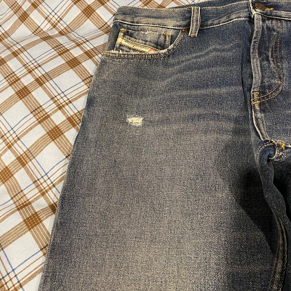 Diesel Blue Ripped Knee Jeans - Picture 2 of 4